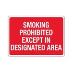 Smoking Prohibited Except In Designated Areas Sign